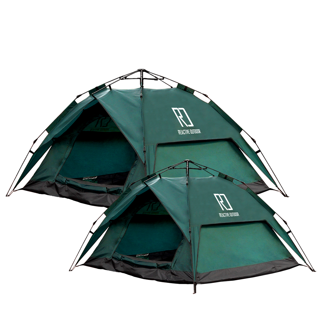 1 Small-Sized + 1 Large-Sized 3 Secs Tent + 2 FREE Camping Tarps (Family Package, US)