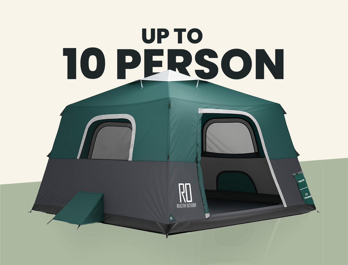tent 2 cabines Extra Large-Sized 2 Step Cabin Tent + FREE Camping Tarp (Up To 10 Person)