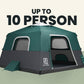 2-Step Cabin Tent – Très grande taille + Bâche de camping OFFERTE (jusqu’à 10 personnes, FR).