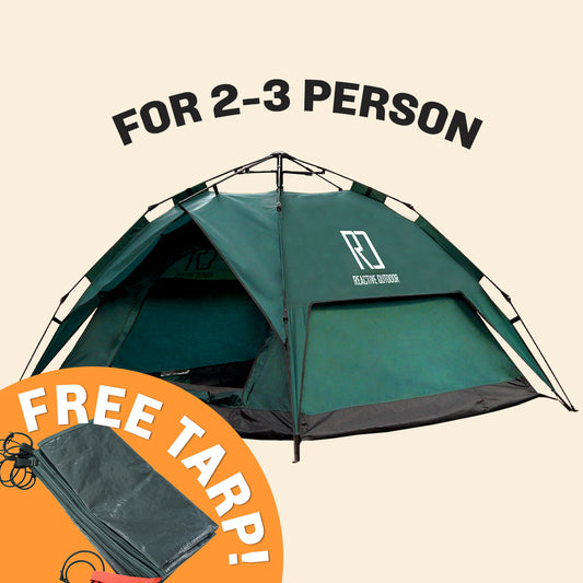 Large-Sized 3 Secs Tent + FREE Camping Tarp (For 2-3 Person, UK)