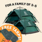 1 Small-Sized + 1 Large-Sized 3 Secs Tent + 2 FREE Camping Tarps (Family Package, AU).