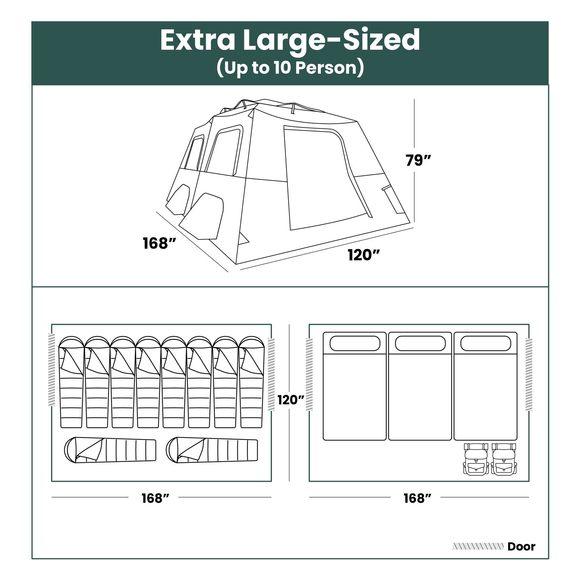 extra large tent Instant Pop Up Camping Tent Family 2-4 Person Auto Tent Waterproof – Reactive Outdoor