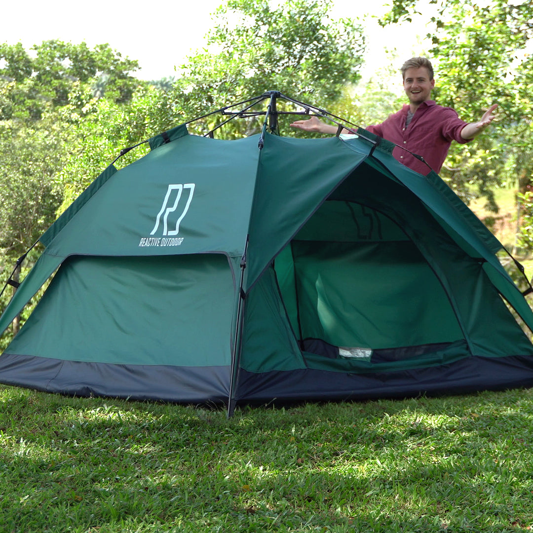 Instant Pop Up Camping Tent Family 2-4 Person Auto Tent Waterproof – Reactive Outdoor