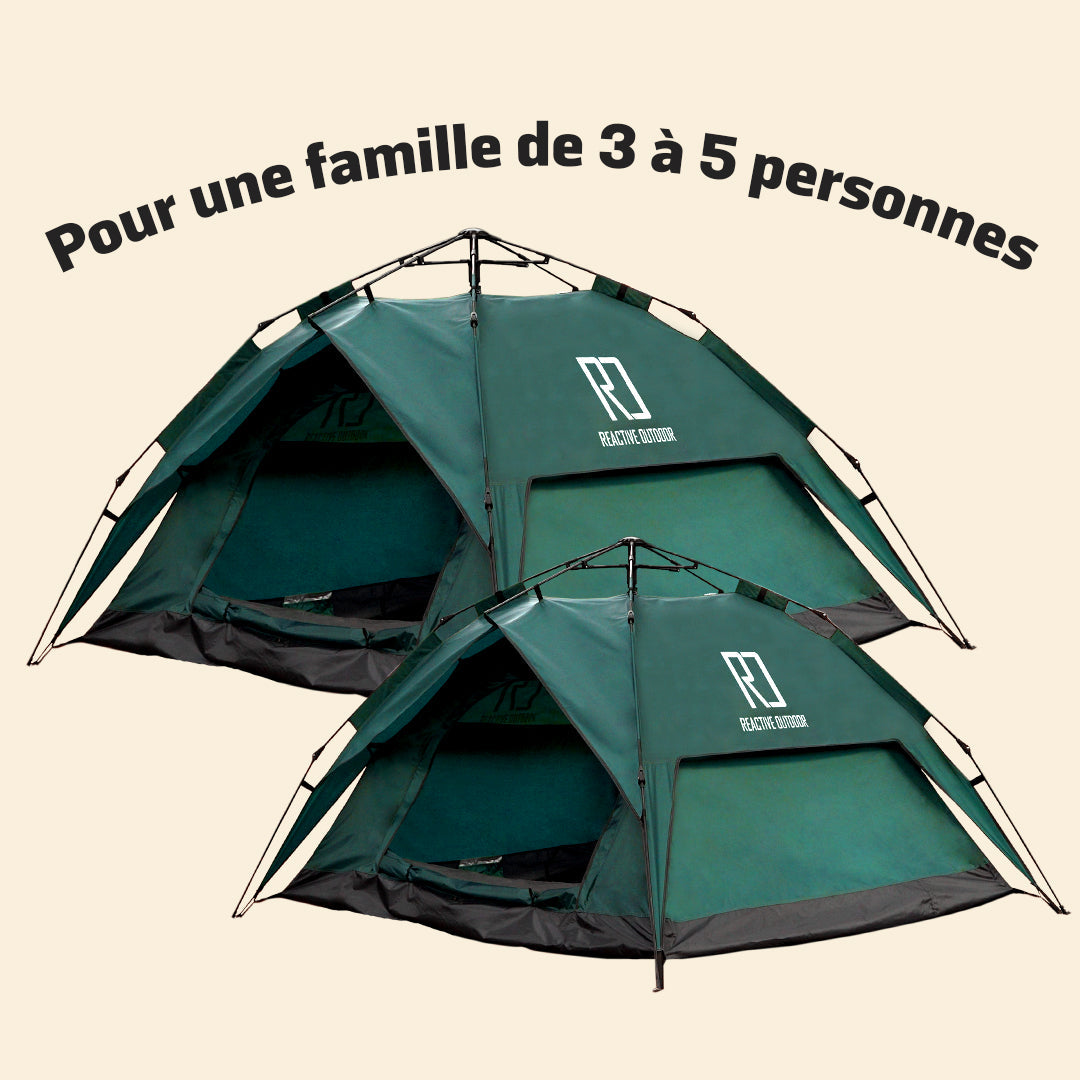 1 Petite + 1 Grande tente 3 Secs + 2 bâches de camping GRATUITES (formule familiale)