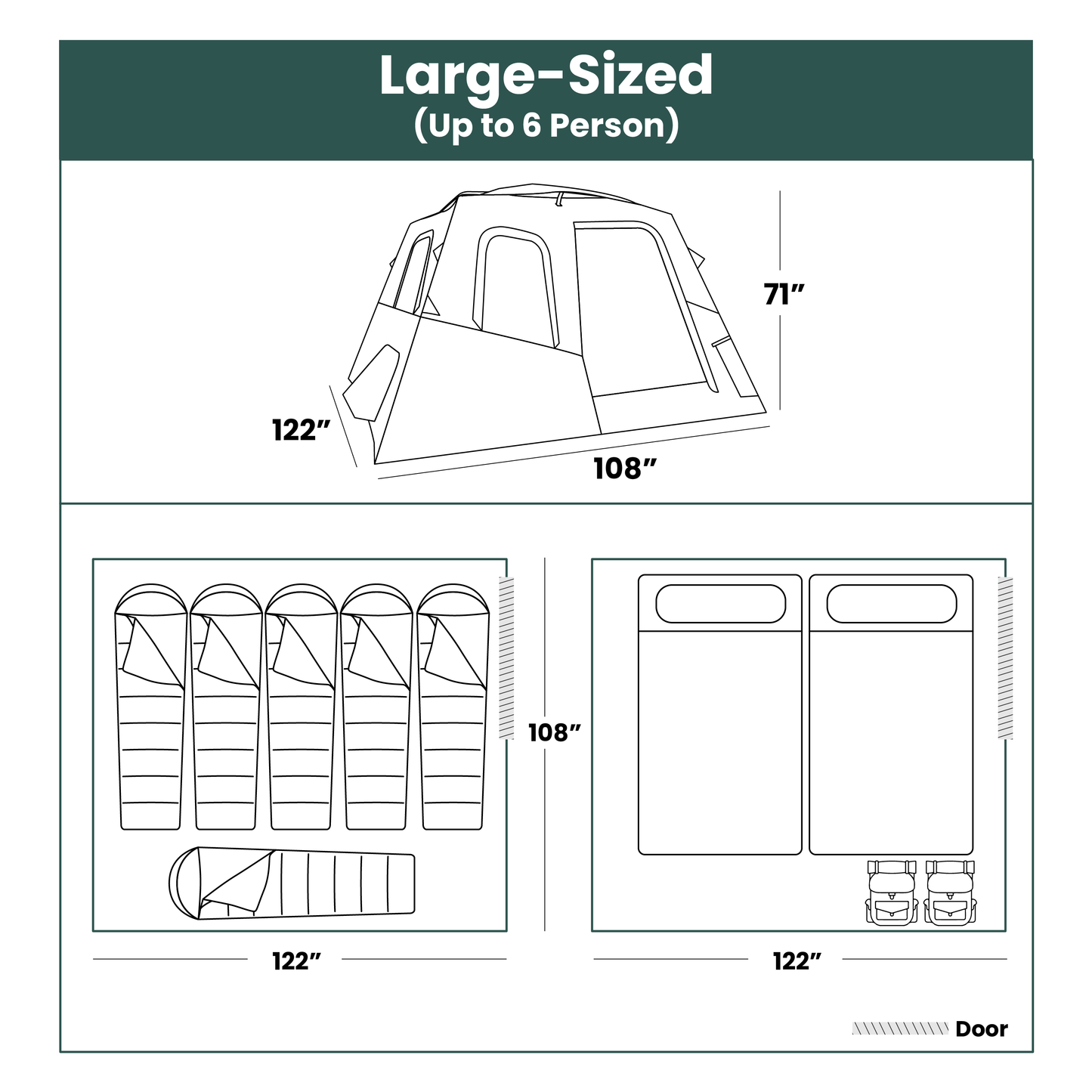 Instant Pop Up Camping Tent Family 2-4 Person Auto Tent Waterproof – Reactive Outdoor