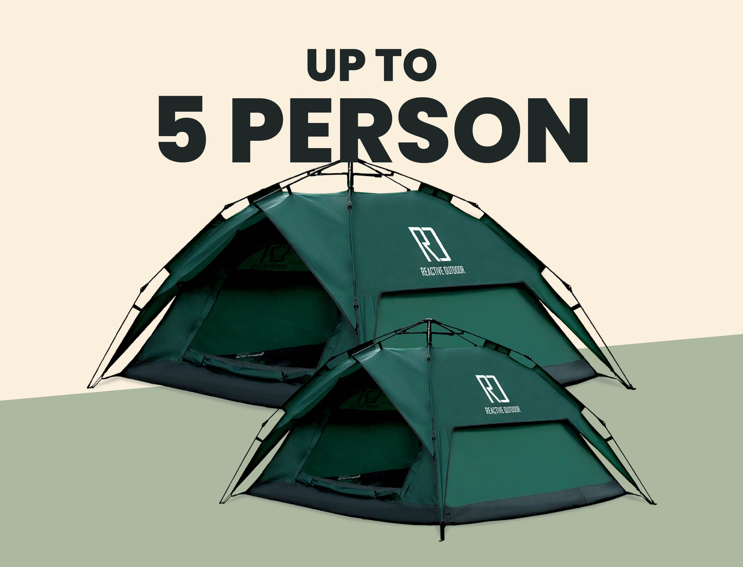 1 Small-Sized + 1 Large-Sized 3 Secs Tent + 2 FREE Camping Tarps (Up to 5 Person, US)